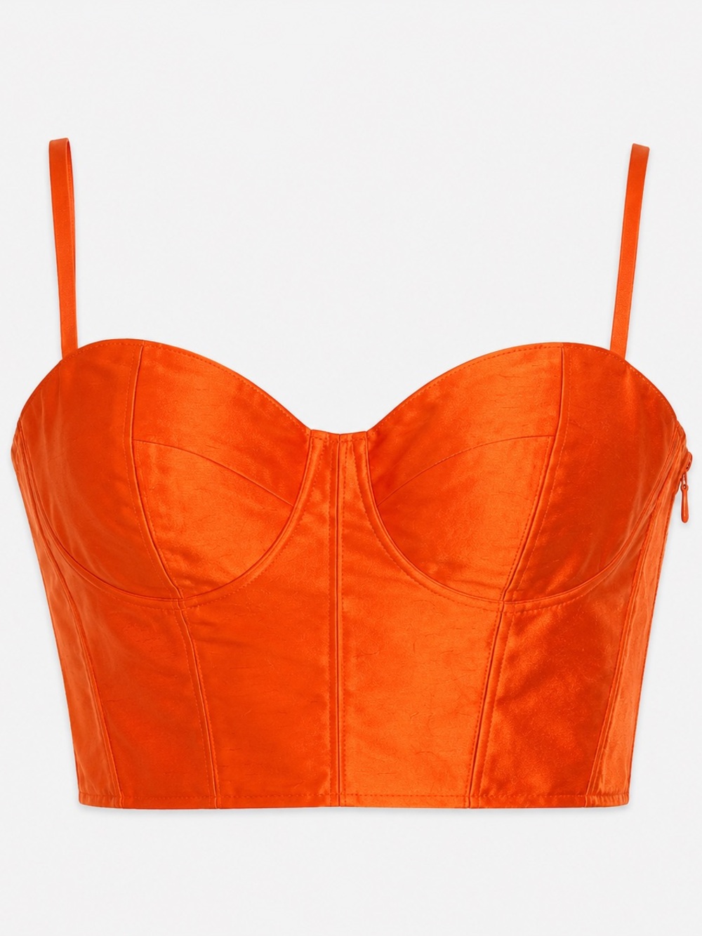 Escada Orange Silk Blend Bustier Crop Top Corset Cami Size 34 Designer